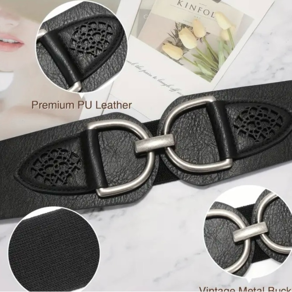 Stretchy Wide Belt black BRAND NEW! Size L  - 35.4”inches / fits 36”-39” waist